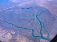 Mündungsarme des Schatt al-Arab in Kuwait am Rückflug nach München